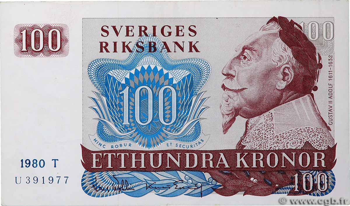 100 Kronor SUÈDE 1980 P.54c TTB+