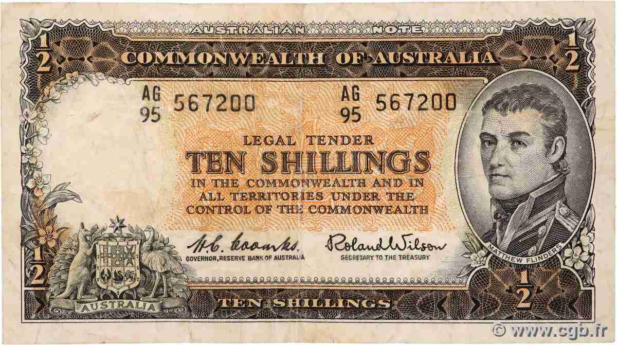10 Shillings AUSTRALIA 1961 P.33 MB