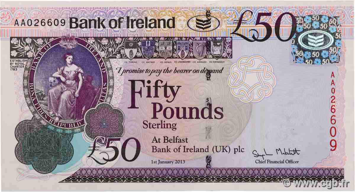 50 Pounds IRLANDE DU NORD 2013 P.089 NEUF