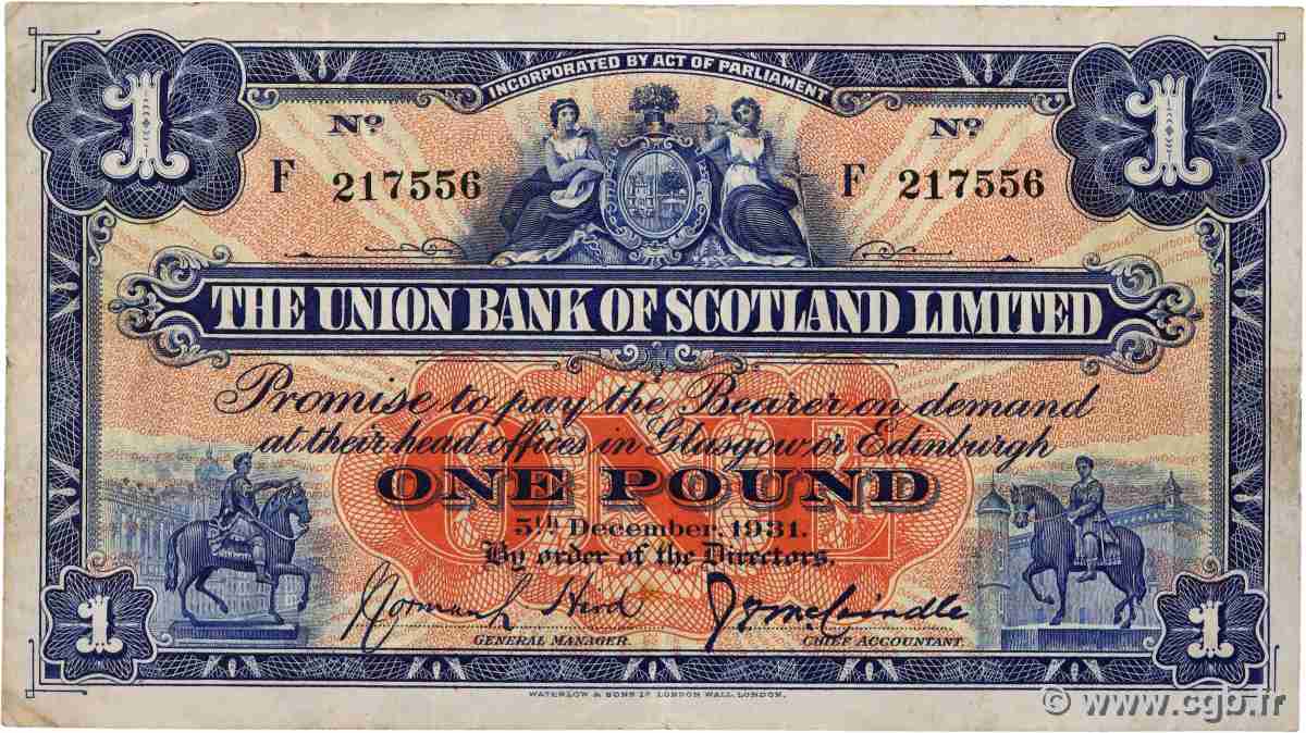 1 Pound SCOTLAND 1931 PS.815b VF-