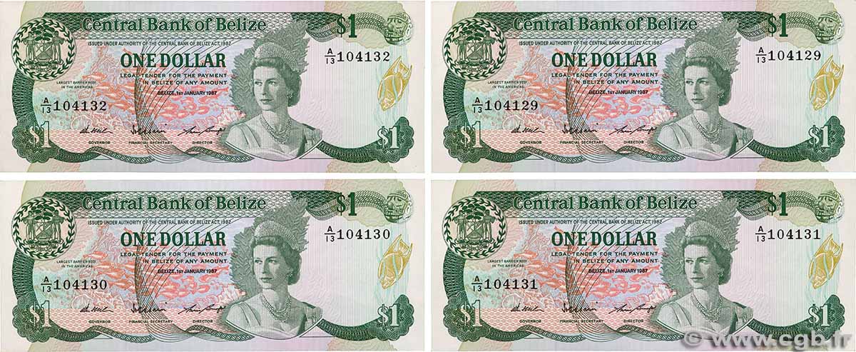 1 Dollar Consécutifs BELICE 1987 P.46c MBC+