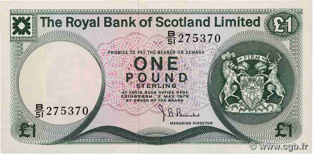 1 Pound ÉCOSSE 1981 P.336a SPL