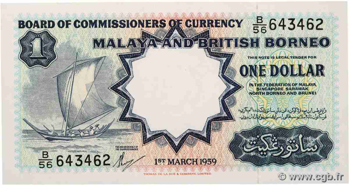 1 Dollar MALAISIE et BORNEO BRITANNIQUE 1959 P.08a pr.NEUF