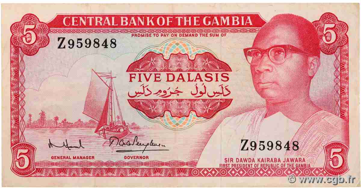 5 Dalasis Remplacement GAMBIE 1972 P.05d TTB