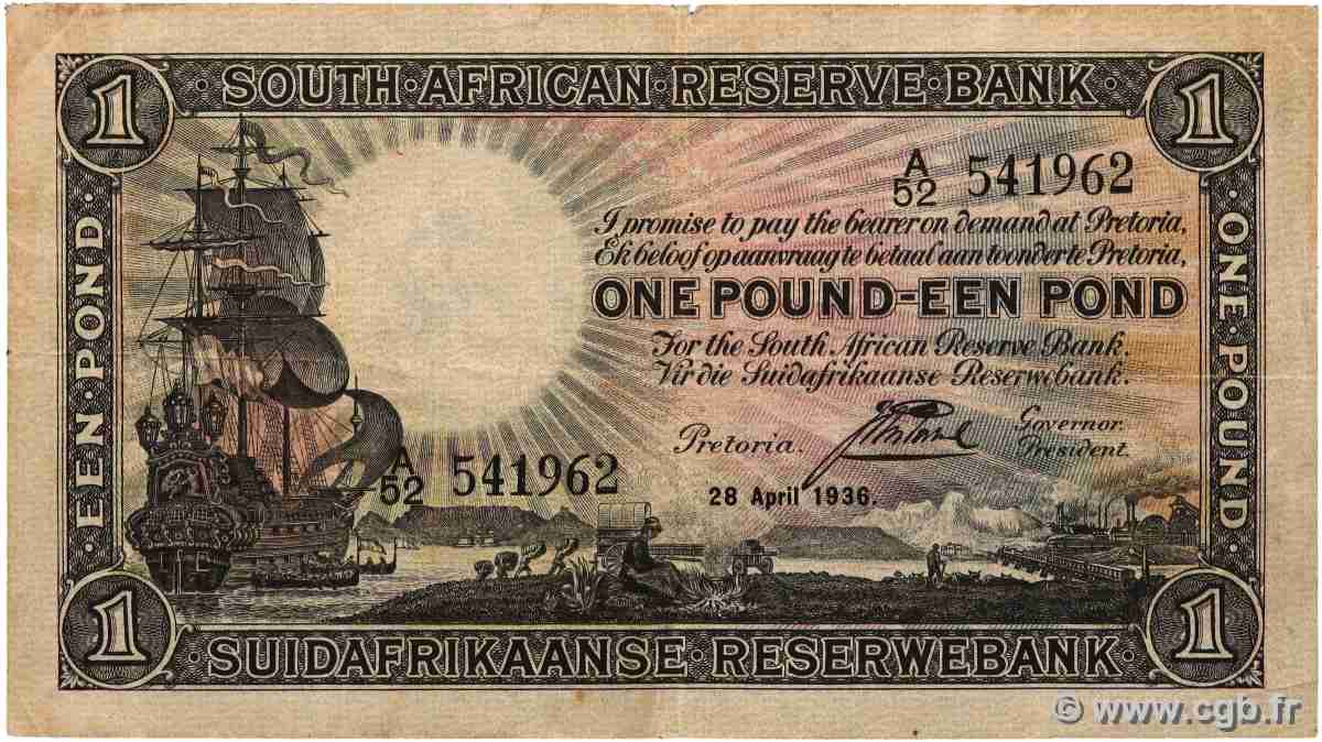 1 Pound SOUTH AFRICA 1936 P.084c F