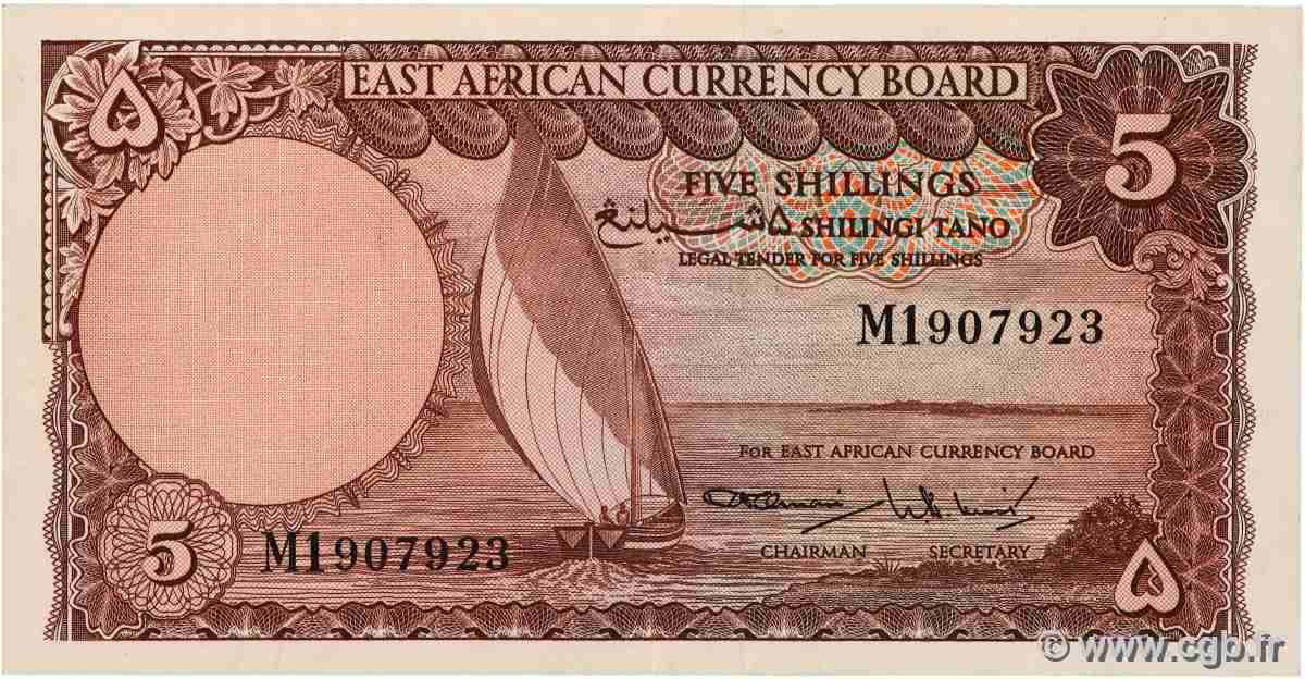 5 Shillings EAST AFRICA (BRITISH) 1964 P.45 VF