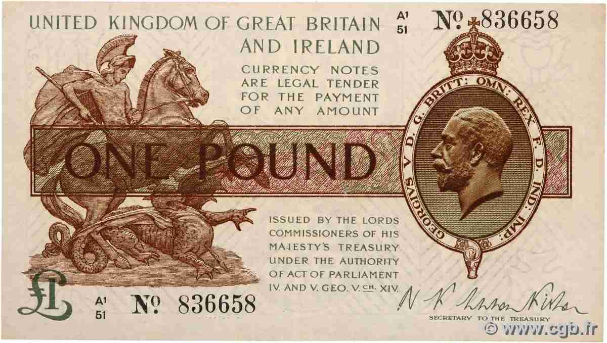 1 Pound INGHILTERRA 1928 P.359a BB