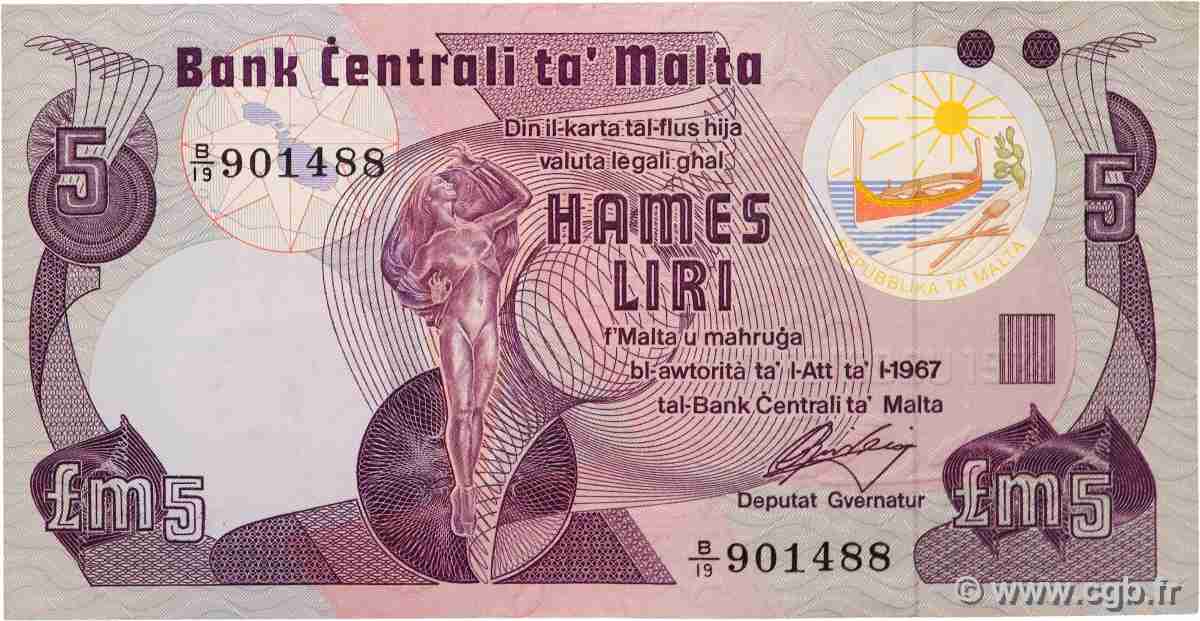 5 Liri MALTE 1979 P.35a EBC