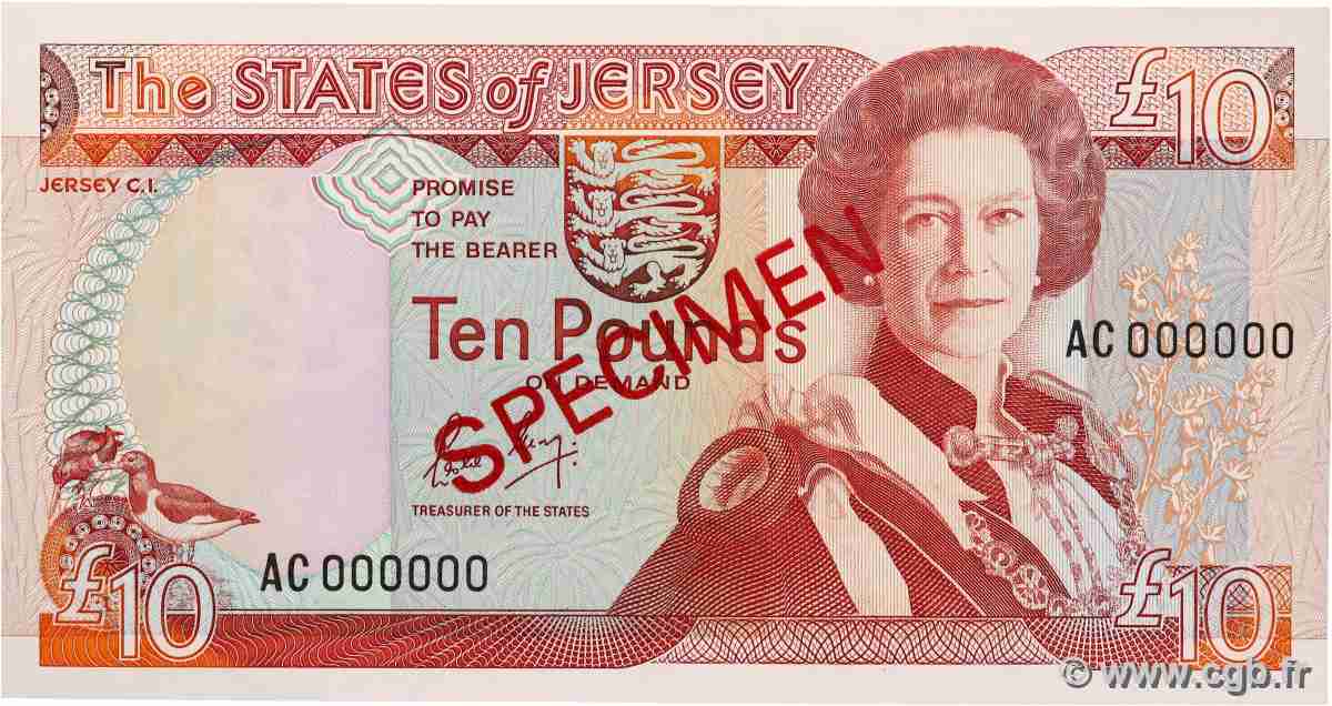 10 Pounds Spécimen JERSEY 1989 P.17as UNC