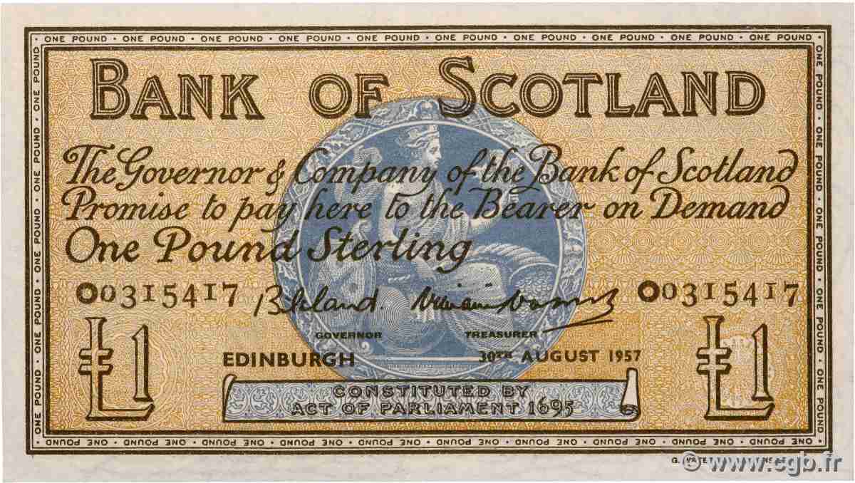 1 Pound ÉCOSSE 1957 P.100c pr.NEUF