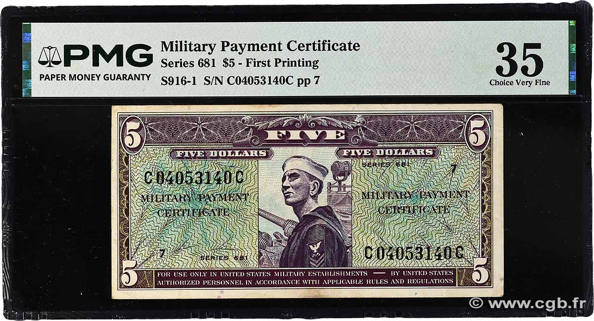 5 Dollars UNITED STATES OF AMERICA 1969 P.M080a VF+