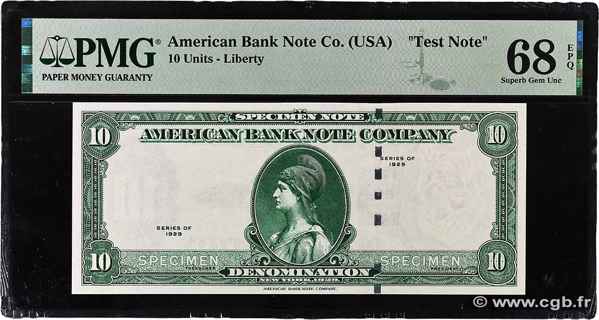 10 (Units)- Liberty Test Note UNITED STATES OF AMERICA 1929 P.- UNC