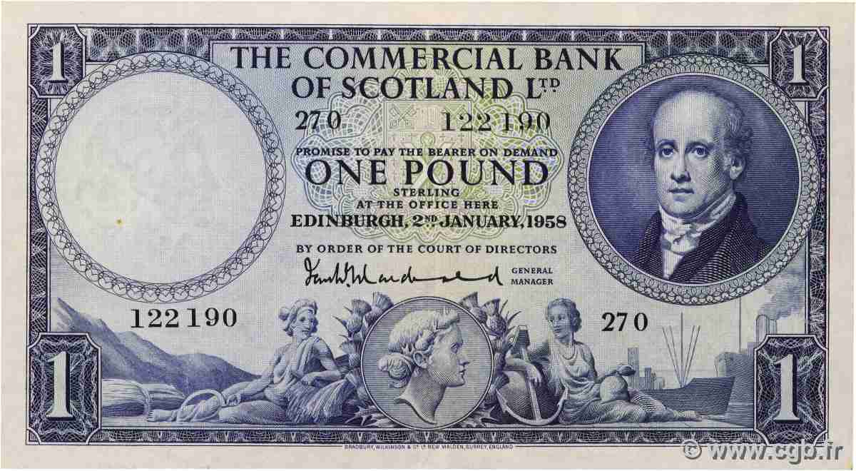 1 Pound ÉCOSSE 1958 PS.336 SUP