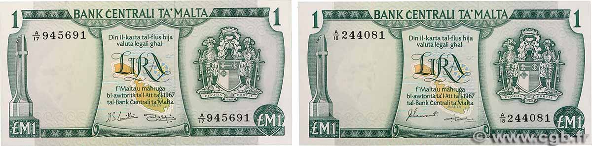 1 Lira Lot MALTE 1973 P.31 SUP