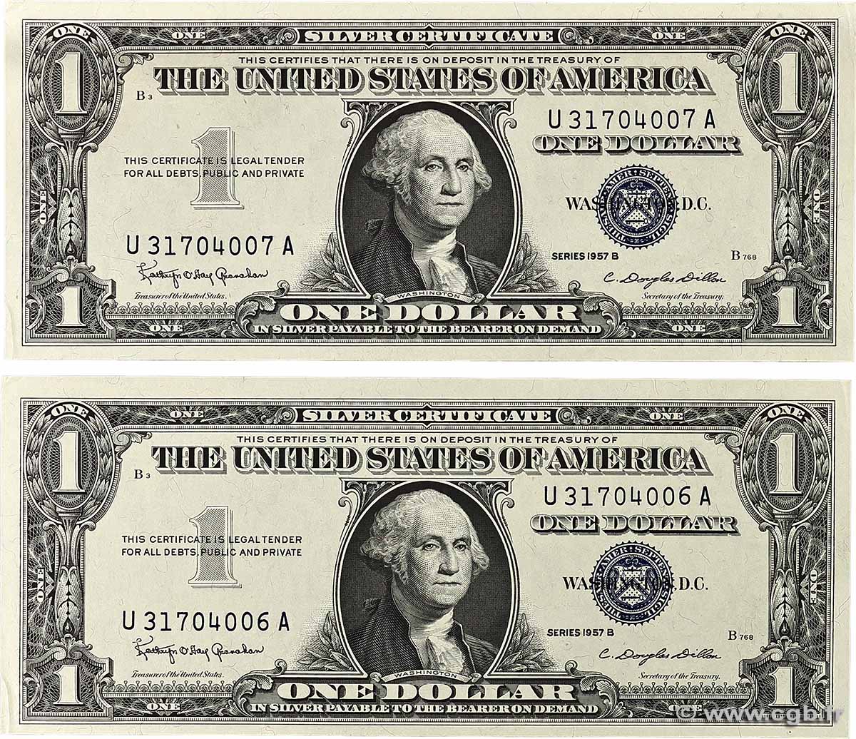 1 Dollar Consécutifs STATI UNITI D AMERICA 1957 P.419b AU+
