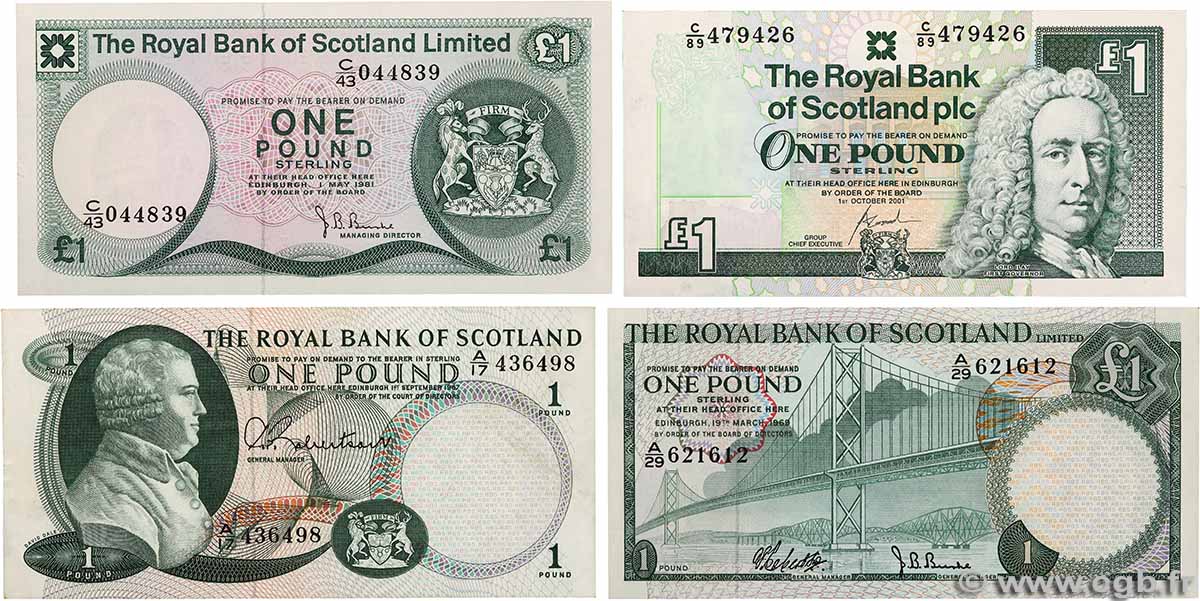 1 Pound Lot SCOTLAND 2001 P.351e SS to VZ