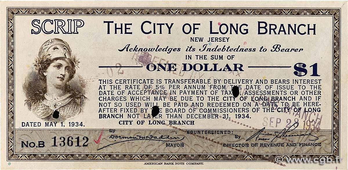1 Dollar UNITED STATES OF AMERICA Long Branch 1934 P.- AU
