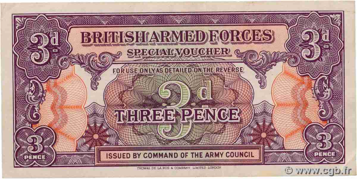 3 Pence ENGLAND 1946 P.M009a XF