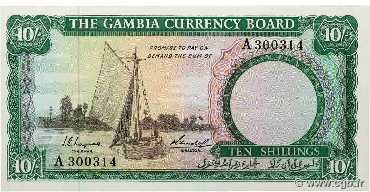 10 Shillings GAMBIA 1965 P.01a FDC