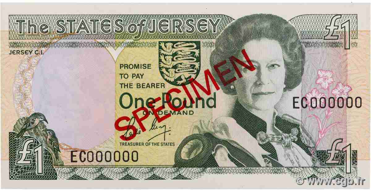 1 Pound Spécimen JERSEY 1989 P.15a FDC
