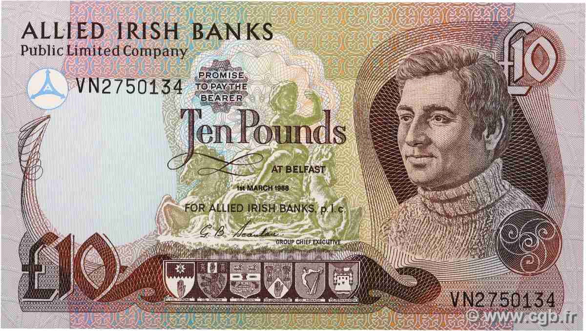 10 Pounds IRLANDE DU NORD 1988 P.007a pr.NEUF