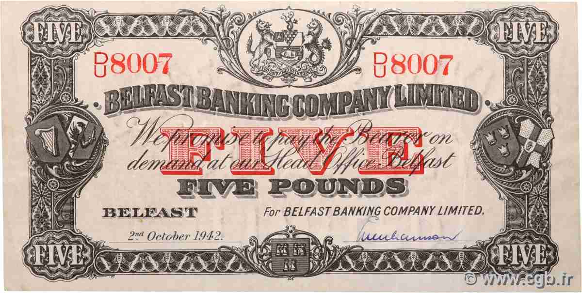 5 Pounds NORTHERN IRELAND 1942 P.127b BB