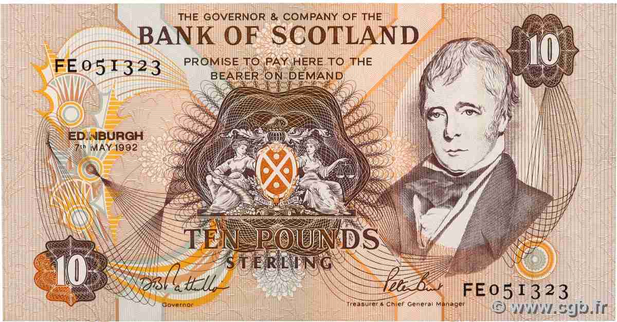 10 Pounds ÉCOSSE 1992 P.117a SPL