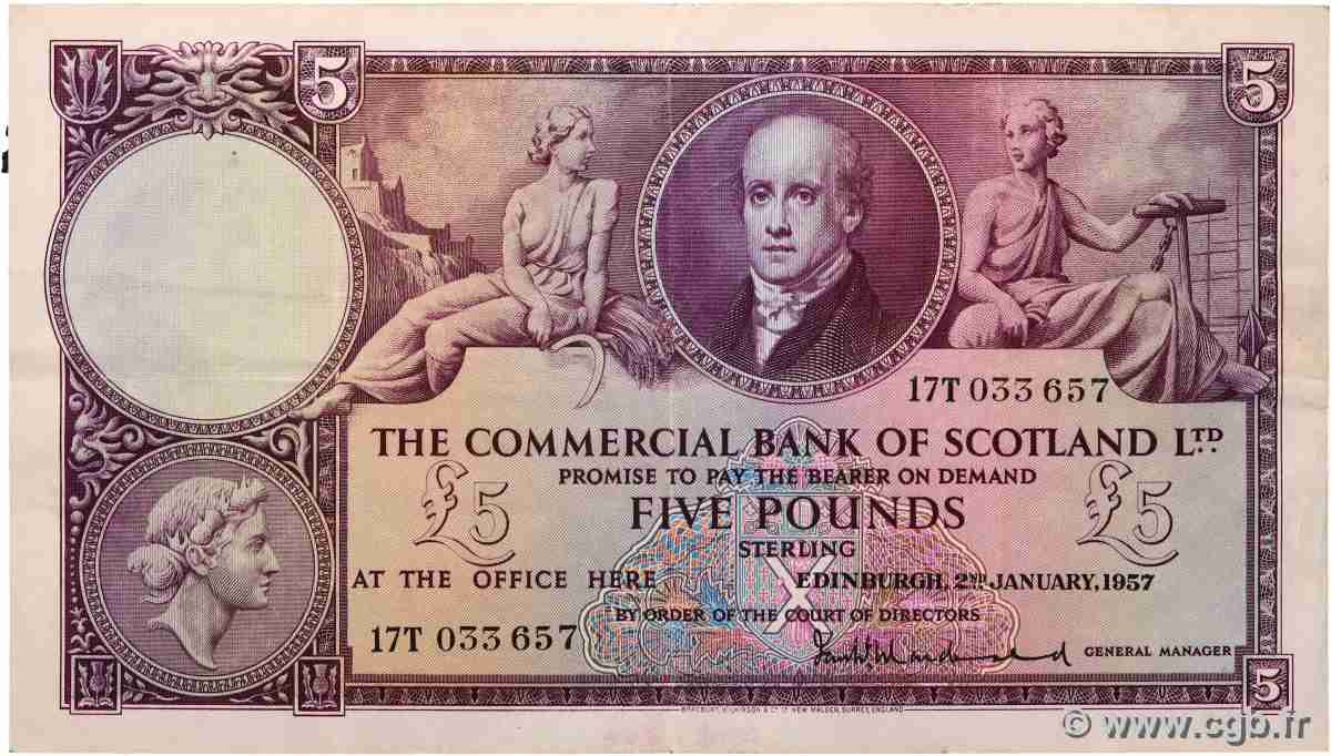 5 Pounds ÉCOSSE 1957 PS.333 TTB+