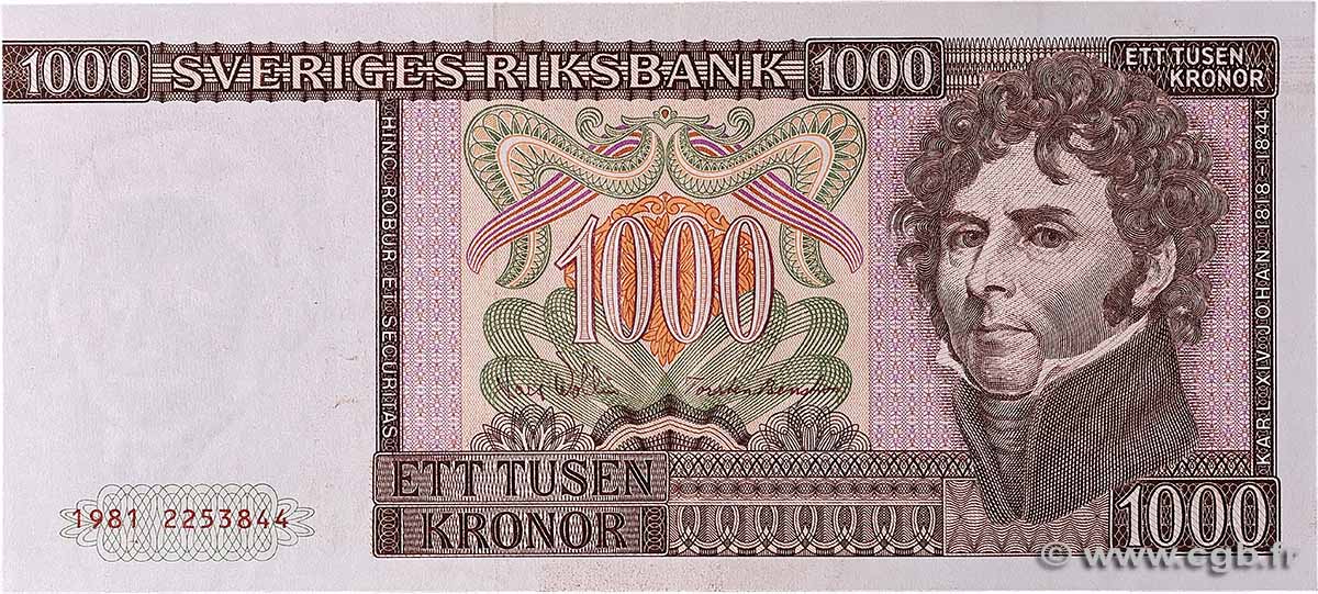 1000 Kronor SUÈDE 1981 P.55b XF+