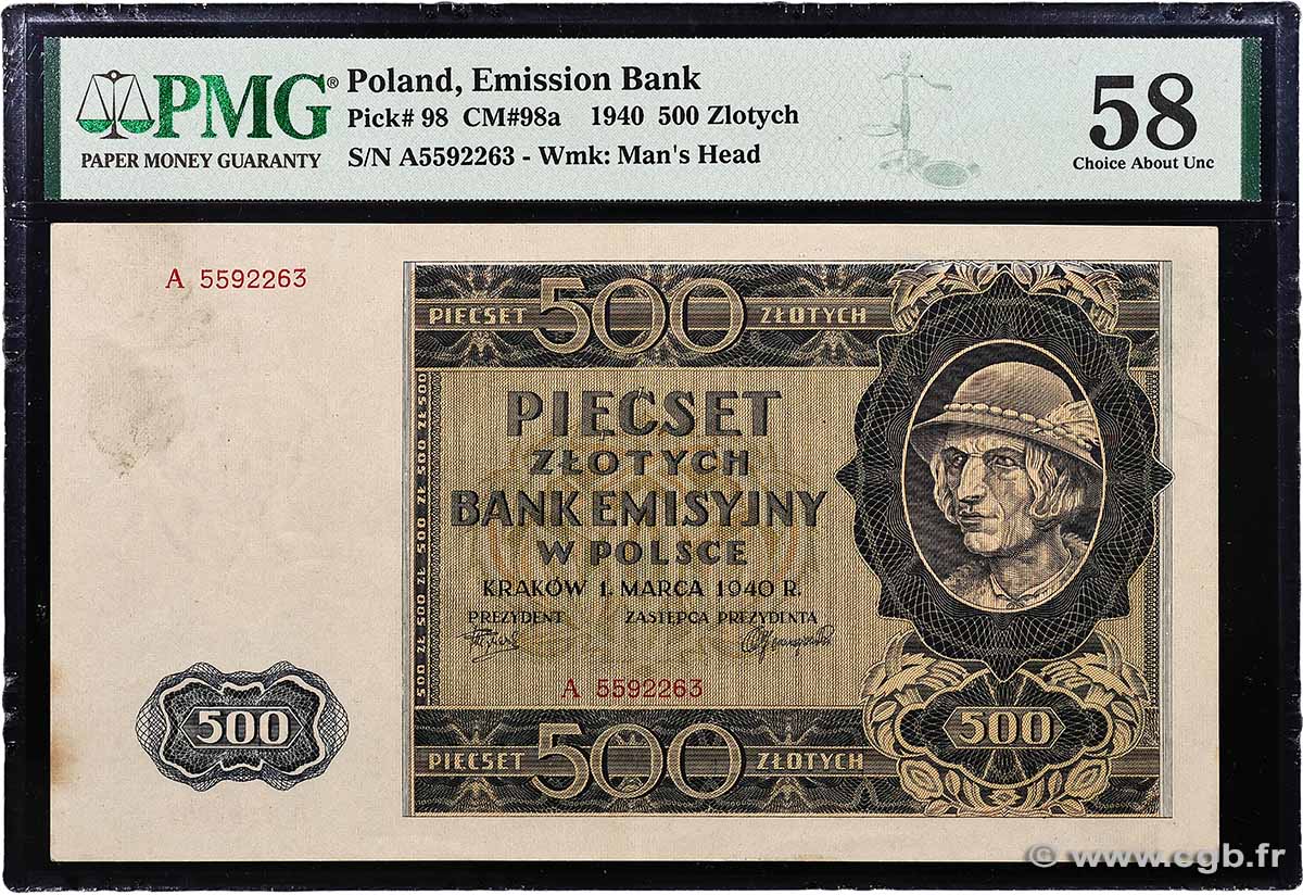 500 Zlotych POLAND 1940 P.098 AU
