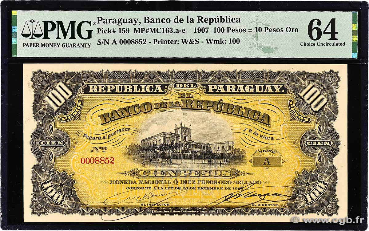 100 Pesos PARAGUAY 1907 P.159 pr.NEUF