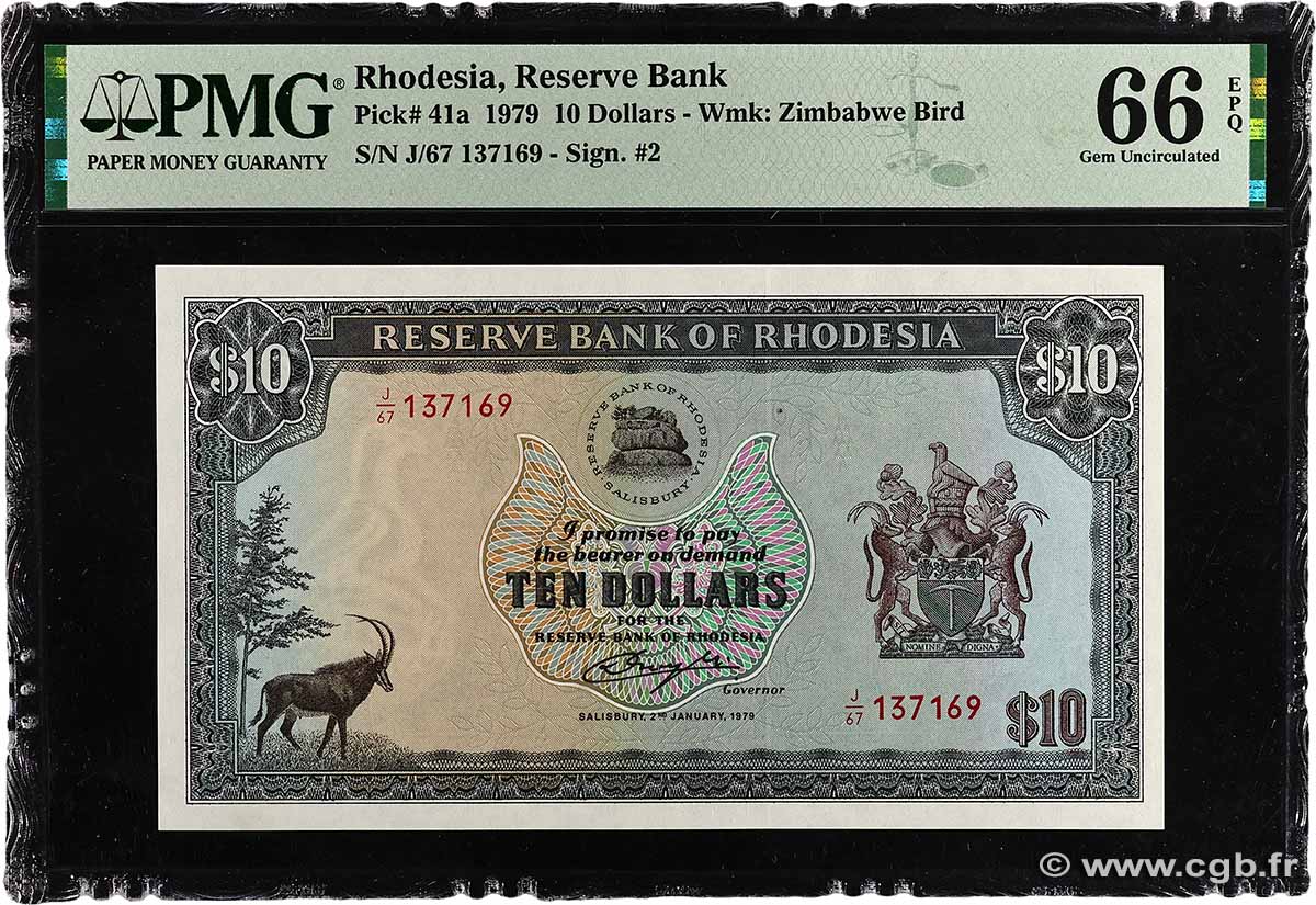 10 Dollars RHODESIEN 1979 P.41a ST