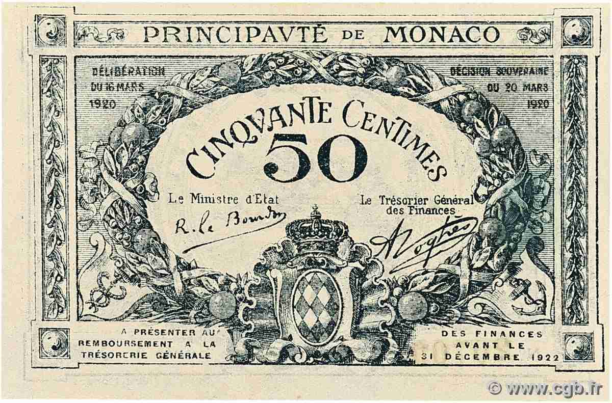 50 Centimes MONACO 1920 P.03a UNC-