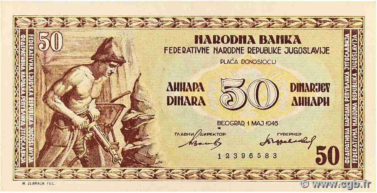 50 Dinara YUGOSLAVIA 1946 P.064b AU