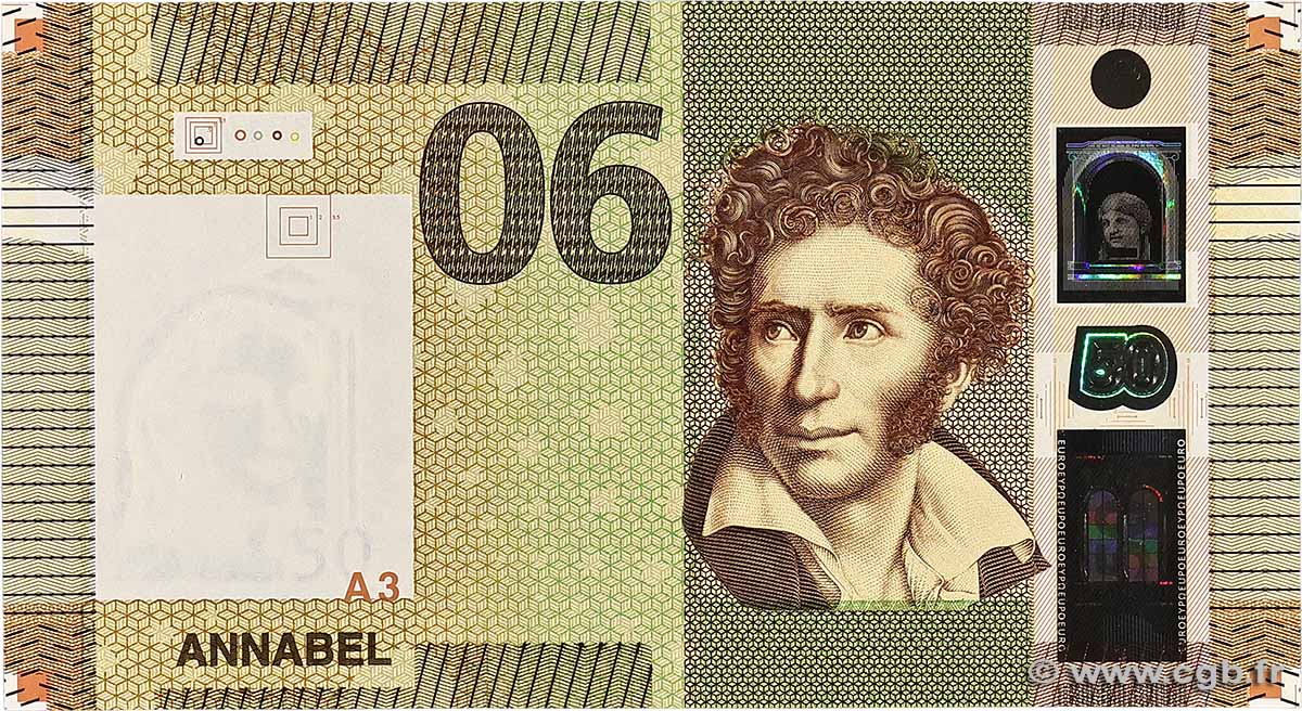 Format 50 Euros Test Note EUROPA 2003 P.- fST+