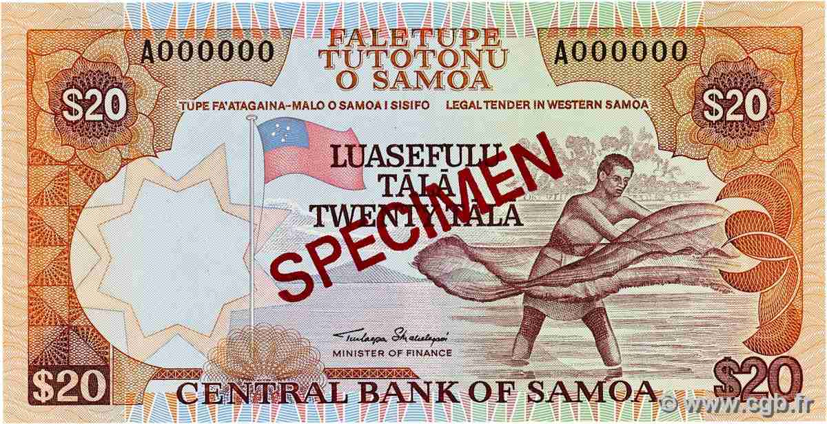 20 Tala Spécimen SAMOA 1985 P.28s NEUF