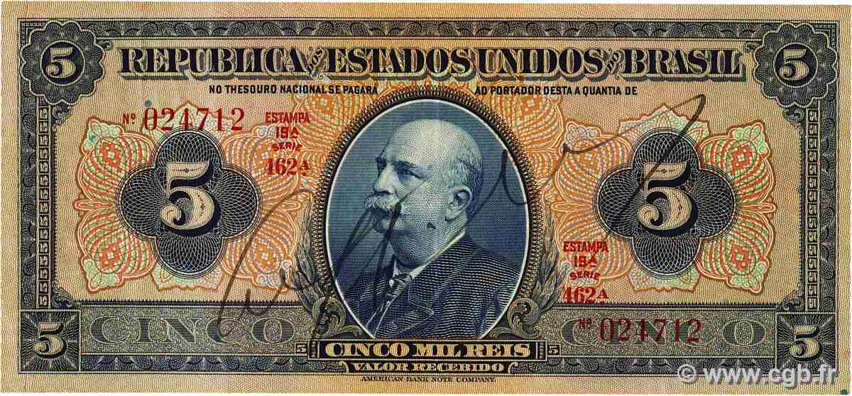5 Mil Reis BRAZIL 1925 P.029c VF