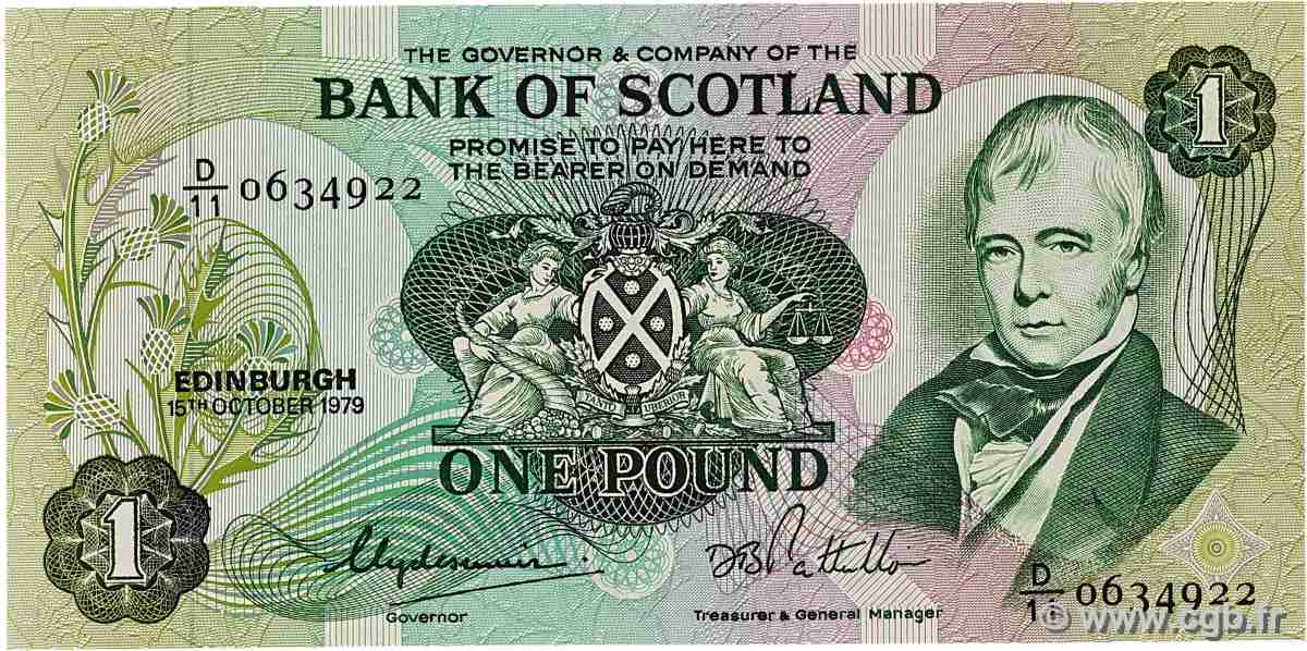 1 Pound SCOTLAND 1980 P.111d XF