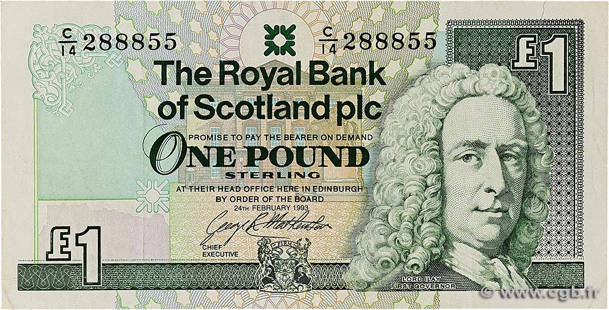 1 Pound SCOTLAND 1993 P.351c VF