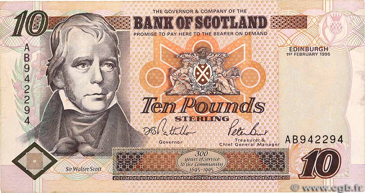 10 Pounds SCOTLAND 1995 P.120a fSS