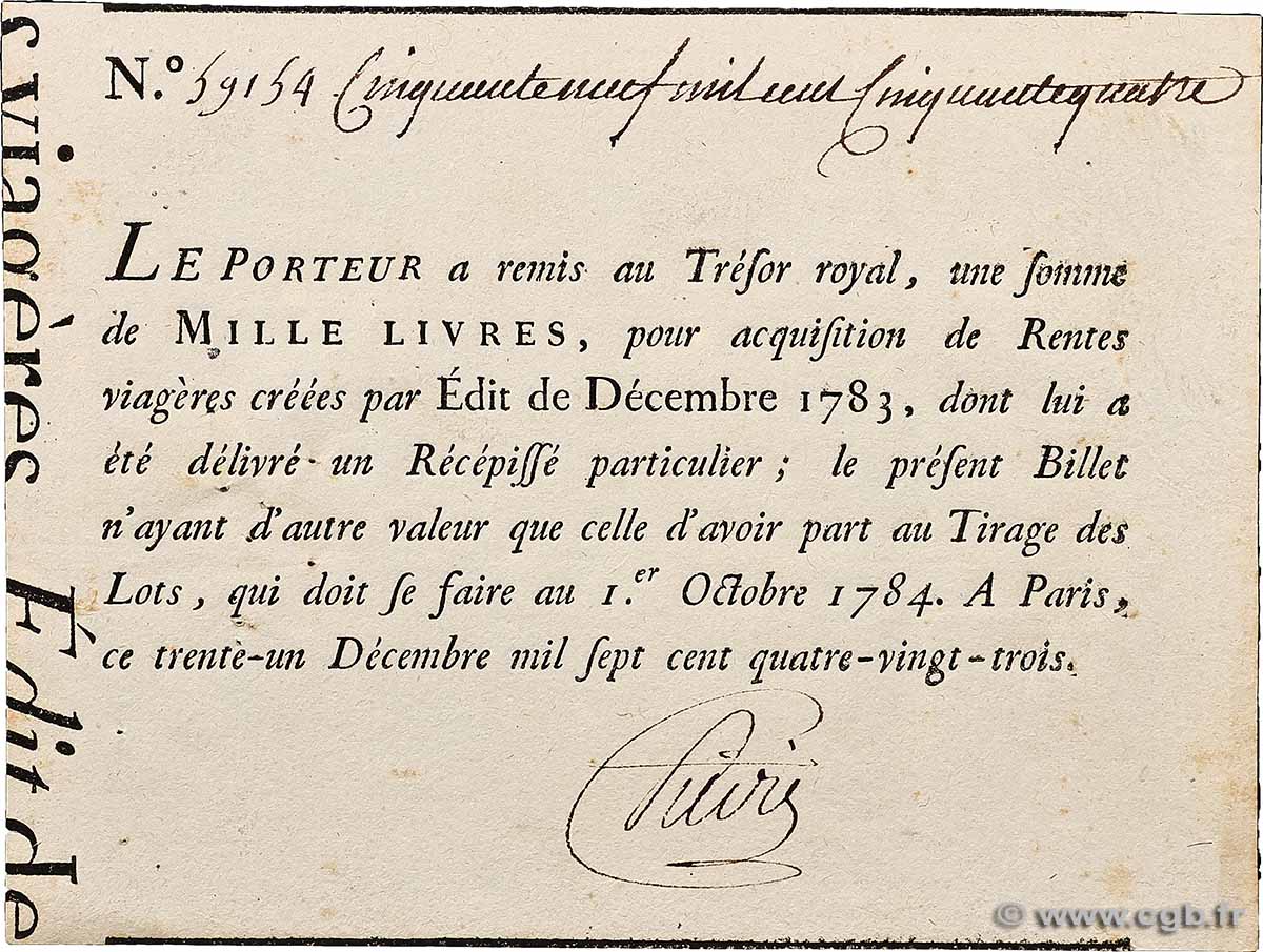 1000 Livres FRANCE 1783 P.- XF