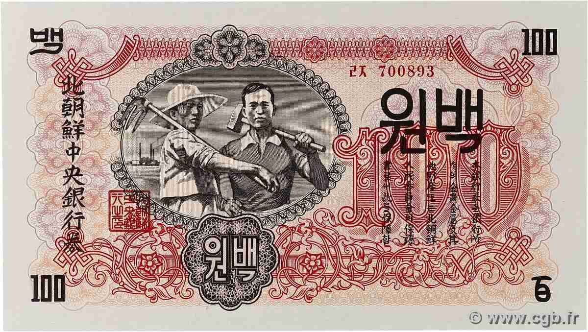 100 Won CORÉE DU NORD 1947 P.11b pr.NEUF