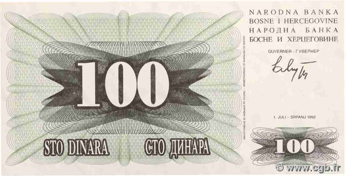100 Dinara BOSNIEN-HERZEGOWINA 1992 P.013a ST
