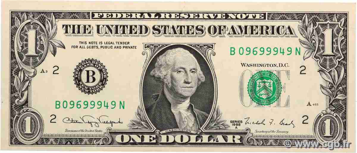 1 Dollar STATI UNITI D AMERICA New York 1988 P.480b SPL