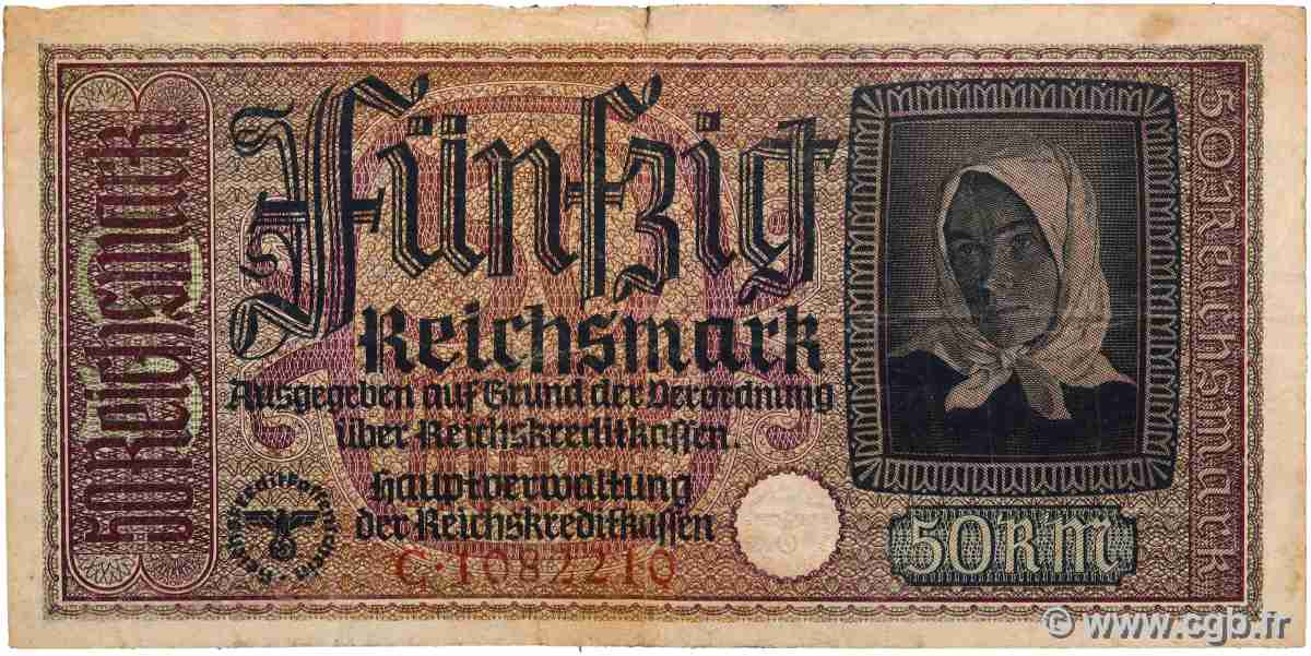 50 Reichsmark GERMANY 1940 P.R140 VG