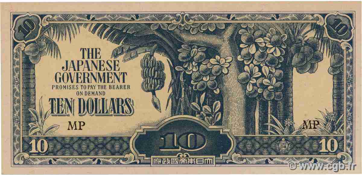 10 Dollars MALAYA 1944 P.M07c UNC-