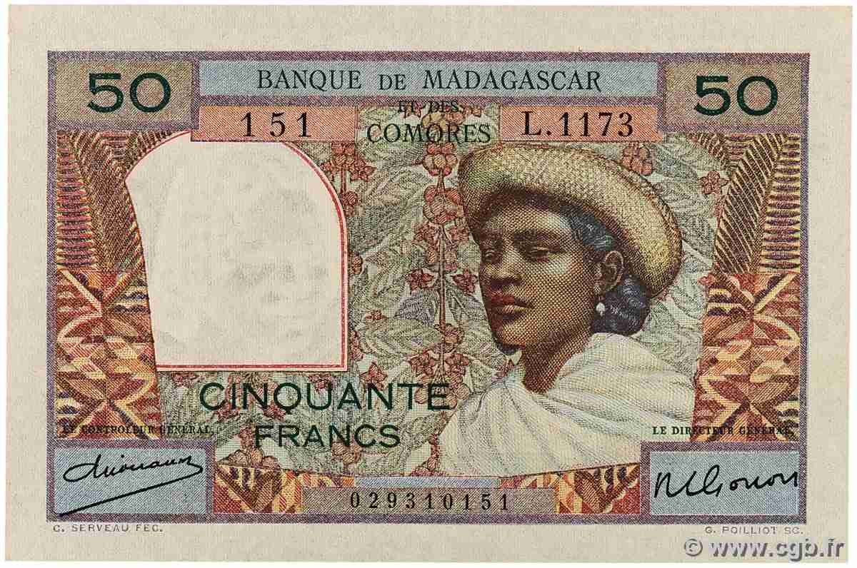 50 Francs MADAGASCAR 1950 P.045a UNC-