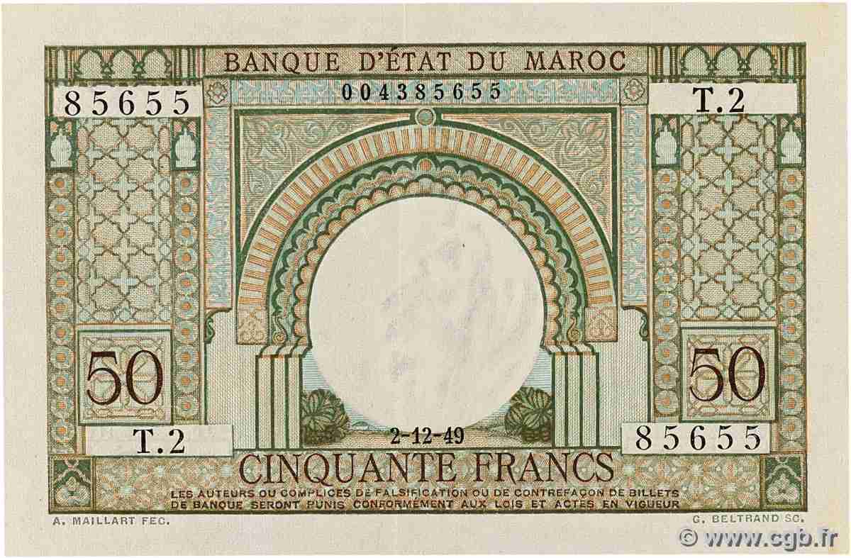 50 Francs MOROCCO 1949 P.44 XF+