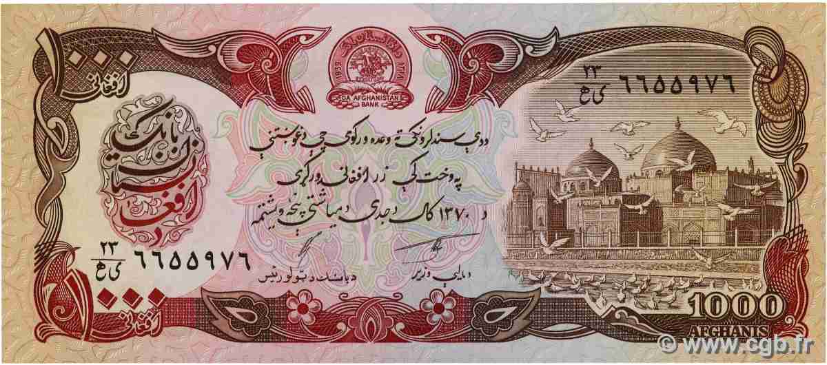 1000 Afghanis AFGHANISTAN 1991 P.061c pr.NEUF
