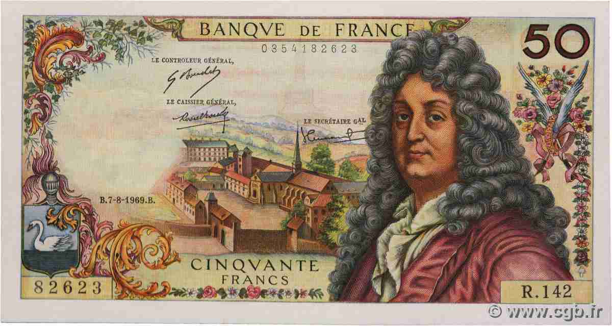 50 Francs RACINE FRANCE 1969 F.64.14 UNC-